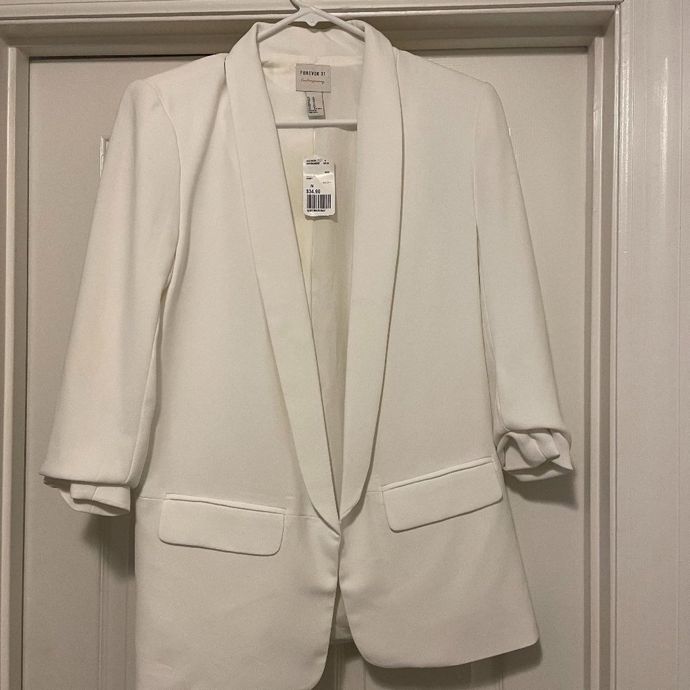 Elegant White Women's Blazer
